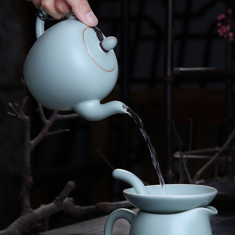 Handcrafted Ru Kiln Teapot Collection - Enhance Tea Experience with Elegant Designs