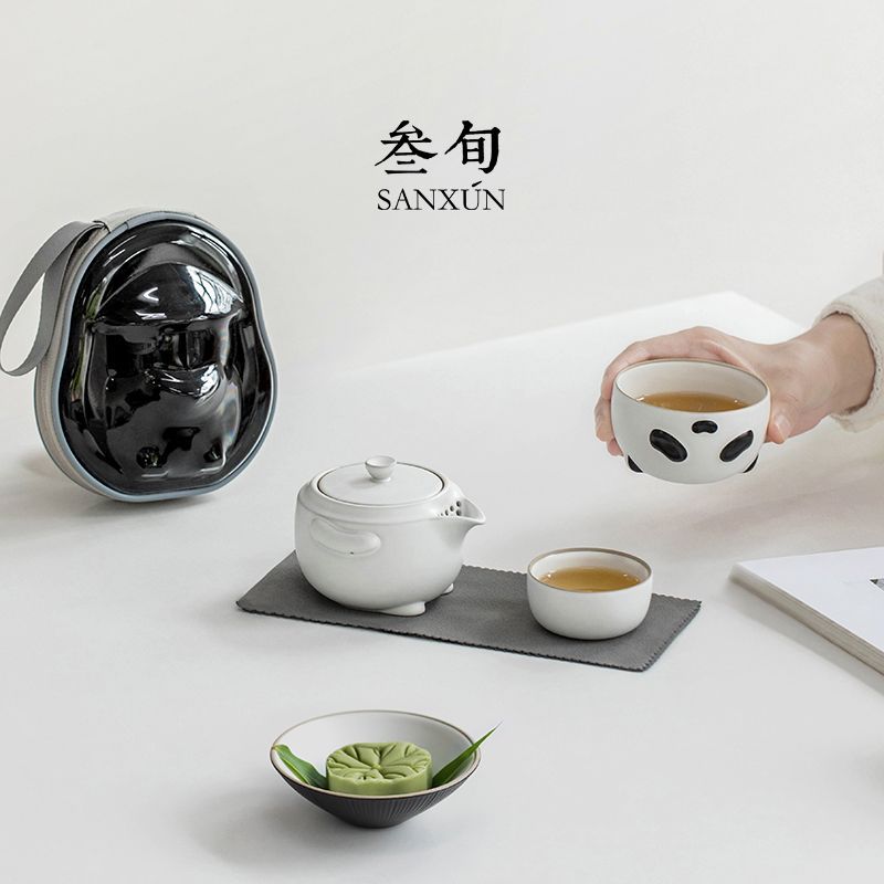 Adorable Panda Express Tea Cup Set - Portable, High-Quality Ceramic Gift