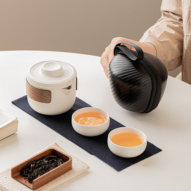 Portable Ceramic Travel Tea Set - Compact, Elegant & Perfect for Tea Lovers