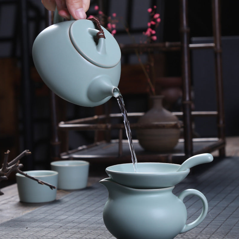 Handcrafted Ru Kiln Teapot Collection - Enhance Tea Experience with Elegant Designs