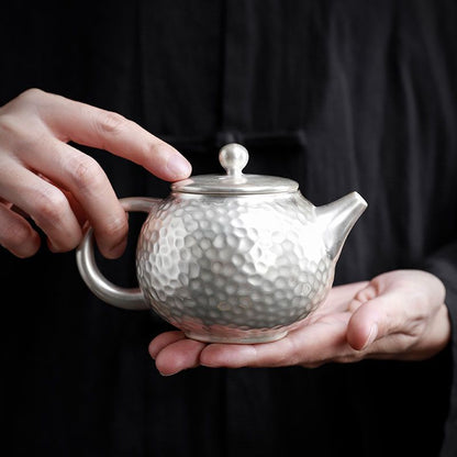 Hammered Silver-Plated Teapot Set – Exquisite Craftsmanship and Timeless Elegance