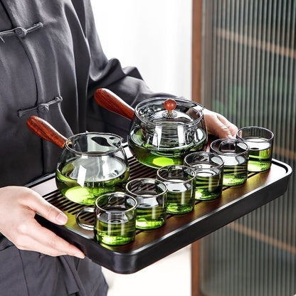 Rotating Tea Set  Borosilicate Glass