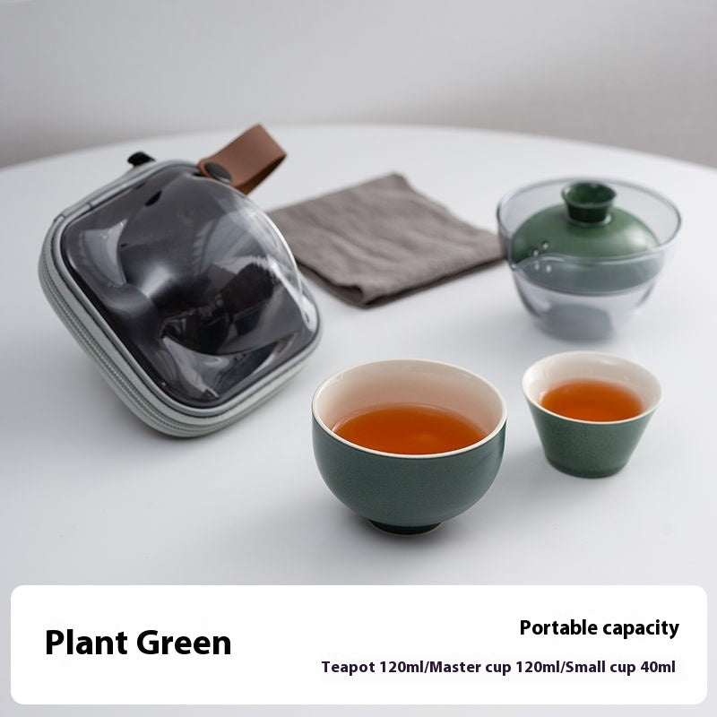 Portable Ceramic Travel Tea Set - Elegant, Durable, and Convenient