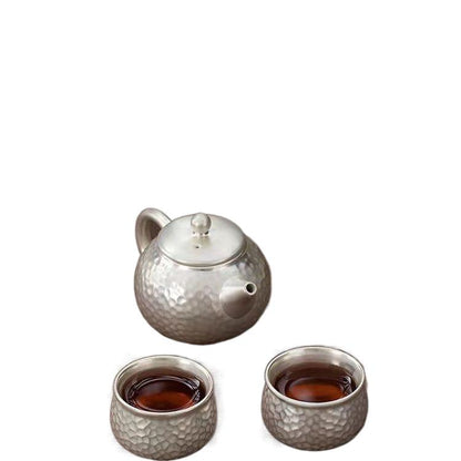 Luxury Electroplated Silver Teapot Set - Premium Ceramic Craftsmanship