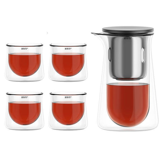 Effortless Tea Brewing with Yumsir Magnetic Glass Teapot Set - Easy Clean & Heat Protection