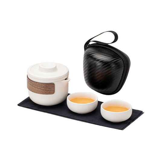 Portable Ceramic Travel Tea Set - Compact, Elegant & Perfect for Tea Lovers