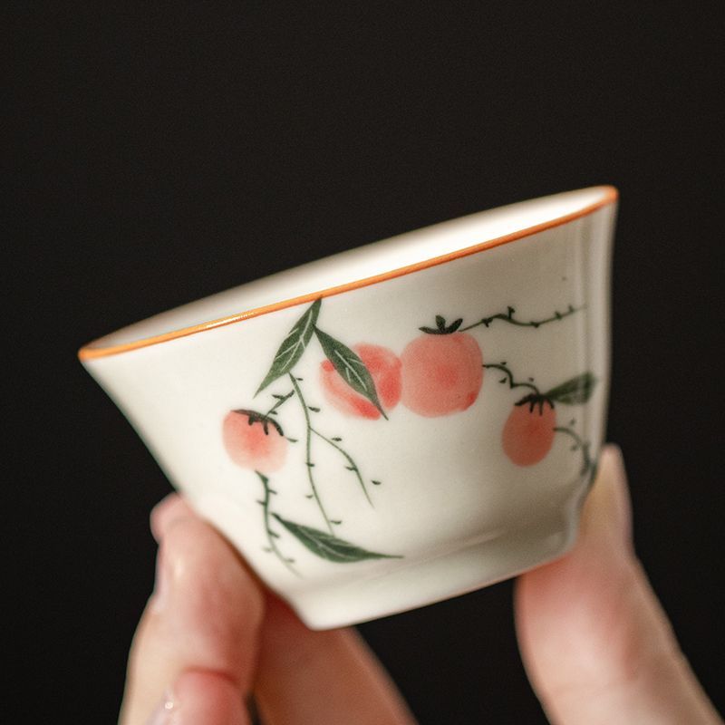 Portable Hand-Painted Persimmon Travel Tea Set - Perfect for Tea Lovers