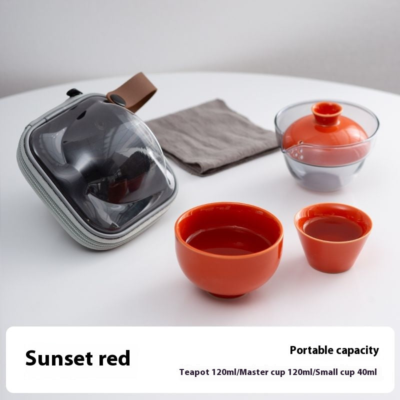 Portable Ceramic Travel Tea Set - Elegant, Durable, and Convenient