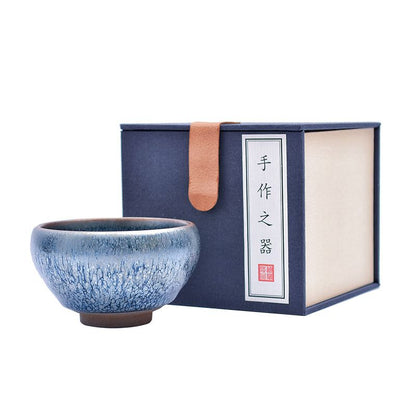 Handcrafted Jian Tea Cup - Unique Hundred Flowers Pattern, Elegant Gift Box, 150-200ml