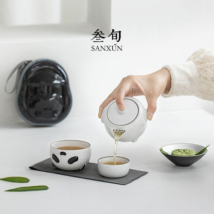 Adorable Panda Express Tea Cup Set - Portable, High-Quality Ceramic Gift