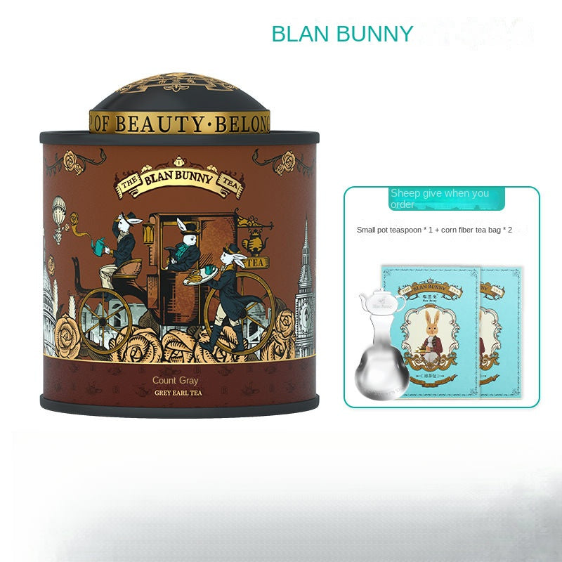 Blanbunny Earl Grey Tea - Premium Black Tea with Natural Bergamot, Elegant Tin