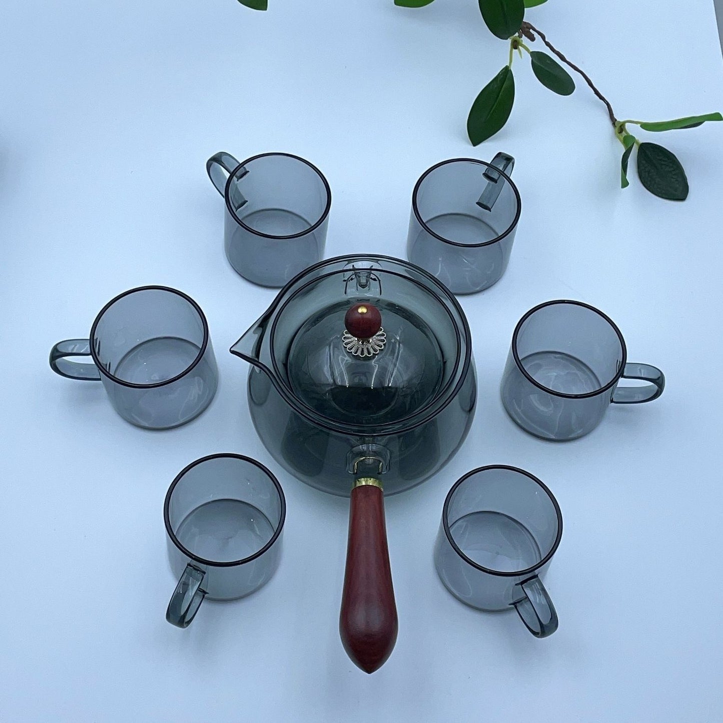 Rotating Tea Set  Borosilicate Glass