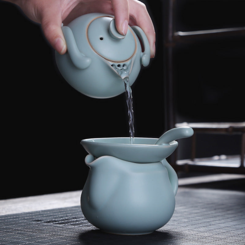 Handcrafted Ru Kiln Teapot Collection - Enhance Tea Experience with Elegant Designs