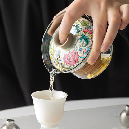 Elegant Lingxiao Flower Gaiwan Tea Cup - Perfect Blend of Tradition & Style