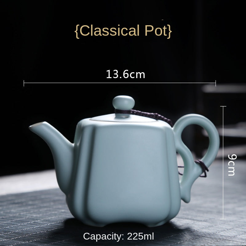 Handcrafted Ru Kiln Teapot Collection - Enhance Tea Experience with Elegant Designs