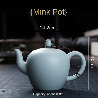 Handcrafted Ru Kiln Teapot Collection - Enhance Tea Experience with Elegant Designs