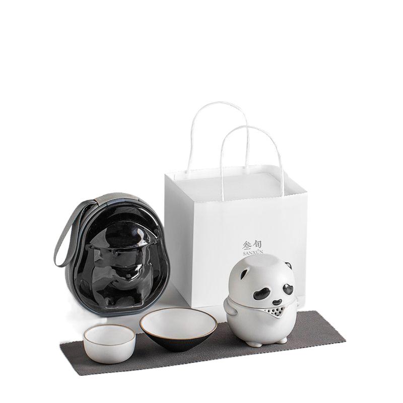 Adorable Panda Express Tea Cup Set - Portable, High-Quality Ceramic Gift