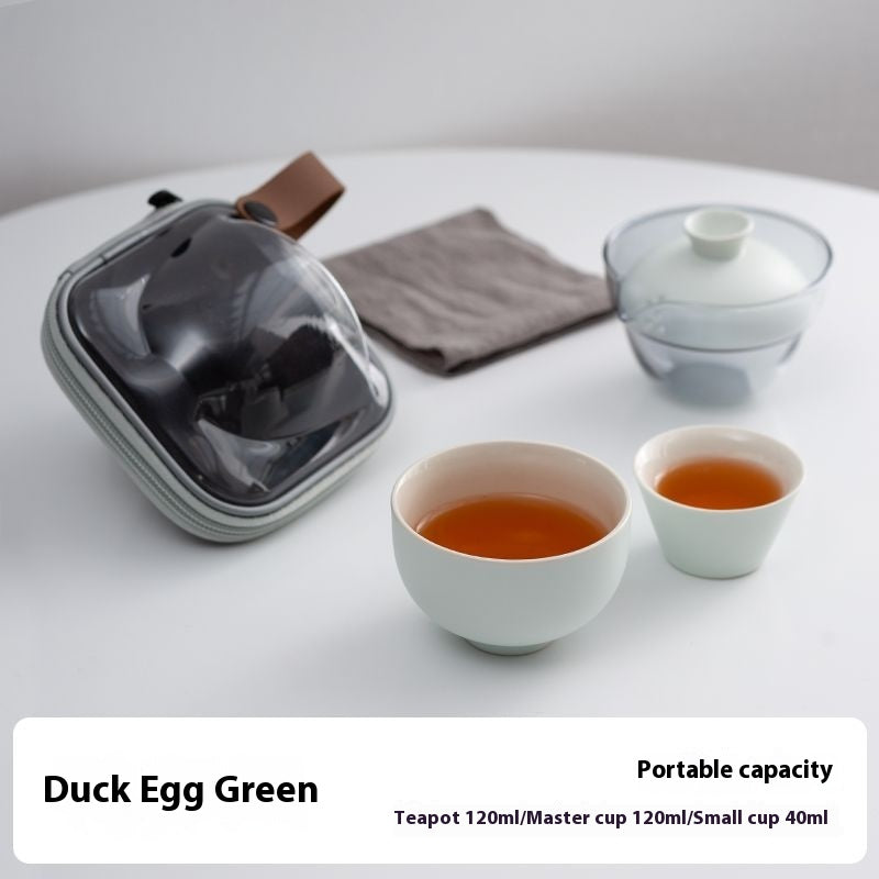 Portable Ceramic Travel Tea Set - Elegant, Durable, and Convenient