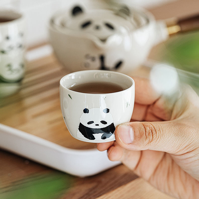 Mototo Panda Kung Fu Tea Set - Charming 360° Rotating Teapot & Cups