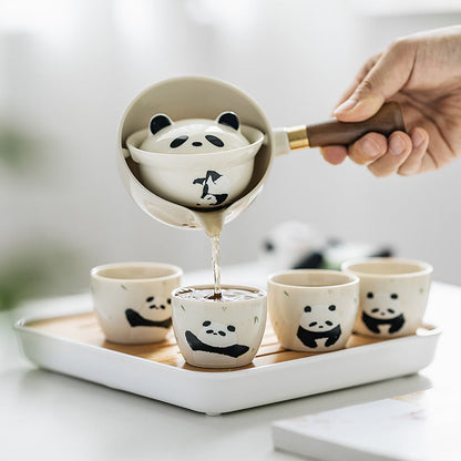 Mototo Panda Kung Fu Tea Set - Charming 360° Rotating Teapot & Cups