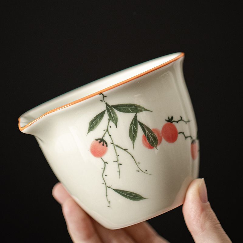 Portable Hand-Painted Persimmon Travel Tea Set - Perfect for Tea Lovers