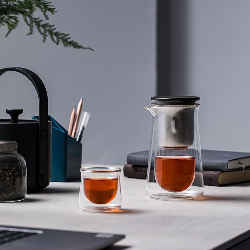 Effortless Tea Brewing with Yumsir Magnetic Glass Teapot Set - Easy Clean & Heat Protection