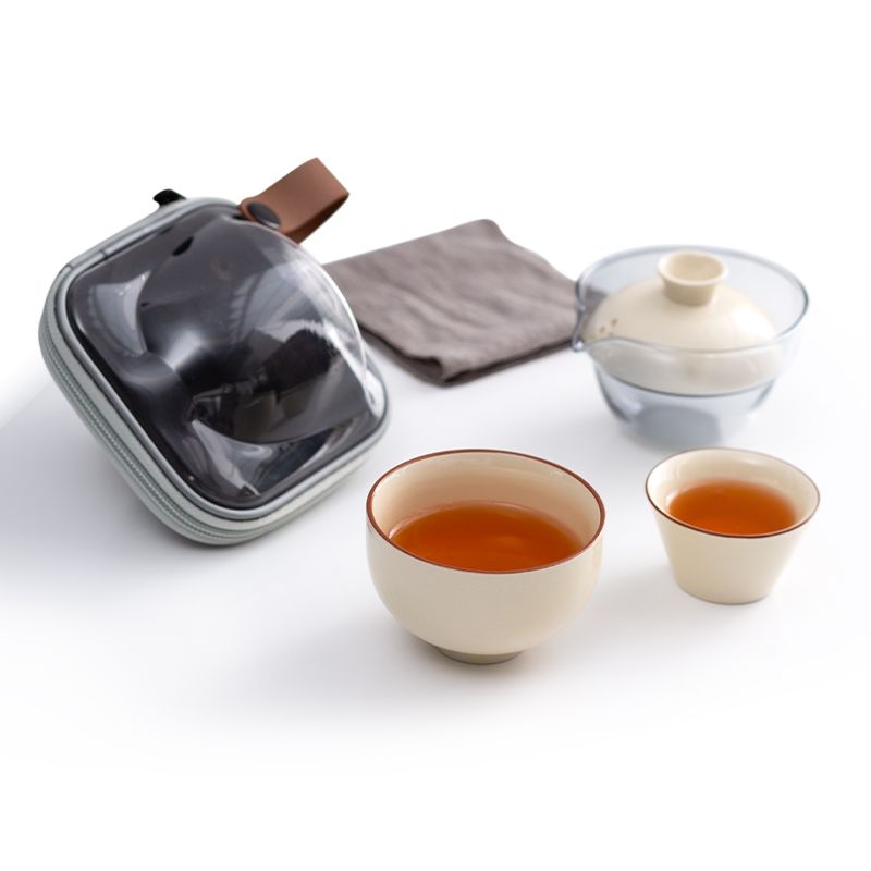 Portable Ceramic Travel Tea Set - Elegant, Durable, and Convenient