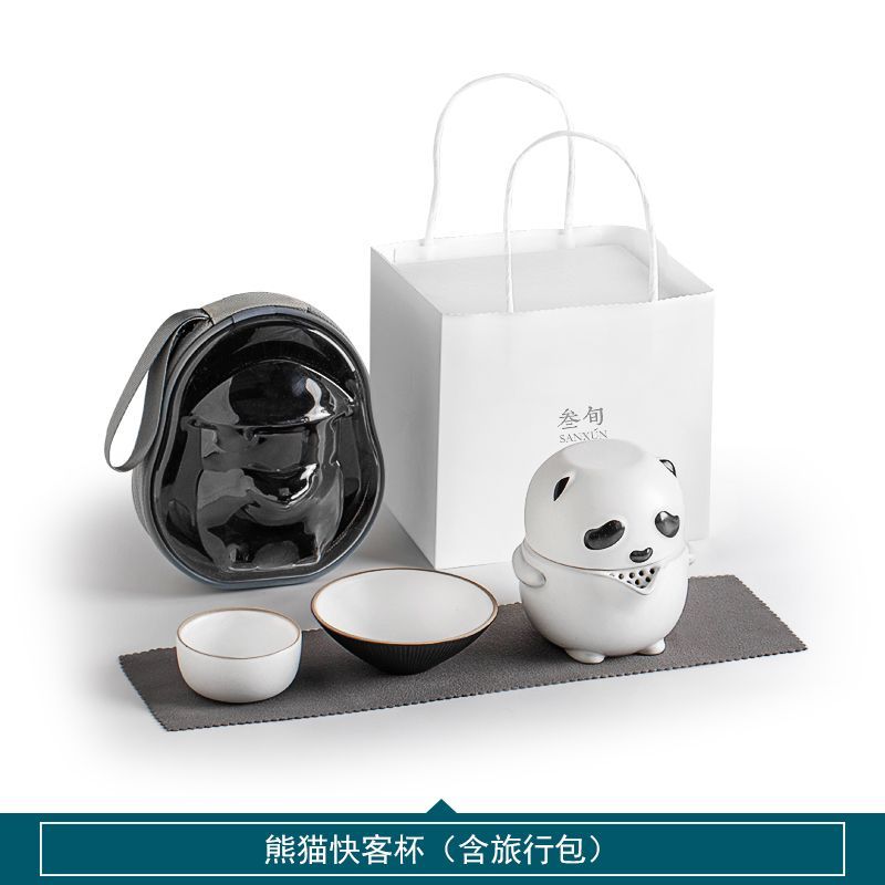 Adorable Panda Express Tea Cup Set - Portable, High-Quality Ceramic Gift