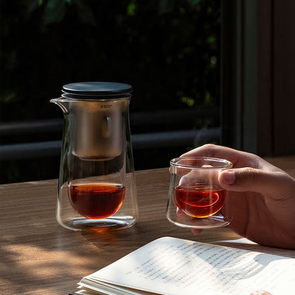 Effortless Tea Brewing with Yumsir Magnetic Glass Teapot Set - Easy Clean & Heat Protection