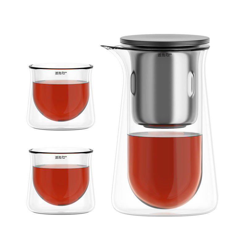 Effortless Tea Brewing with Yumsir Magnetic Glass Teapot Set - Easy Clean & Heat Protection