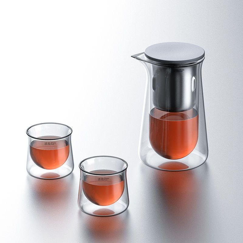 Effortless Tea Brewing with Yumsir Magnetic Glass Teapot Set - Easy Clean & Heat Protection