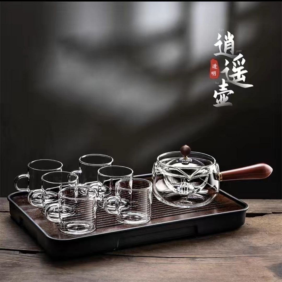 Rotating Tea Set  Borosilicate Glass