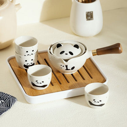 Mototo Panda Kung Fu Tea Set - Charming 360° Rotating Teapot & Cups