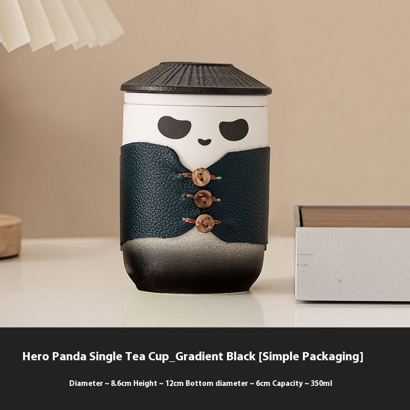 Panda Knight travel tea set-elegant, portable, customizable, for tea lovers