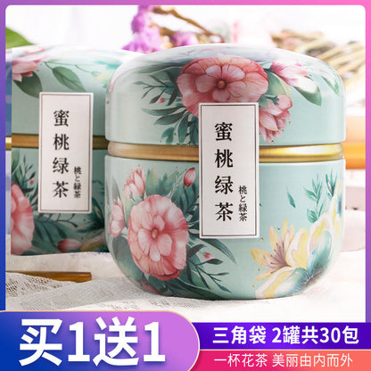 Premium Honey Peach Green Tea & Jasmine Blend - Refreshing & Aromatic