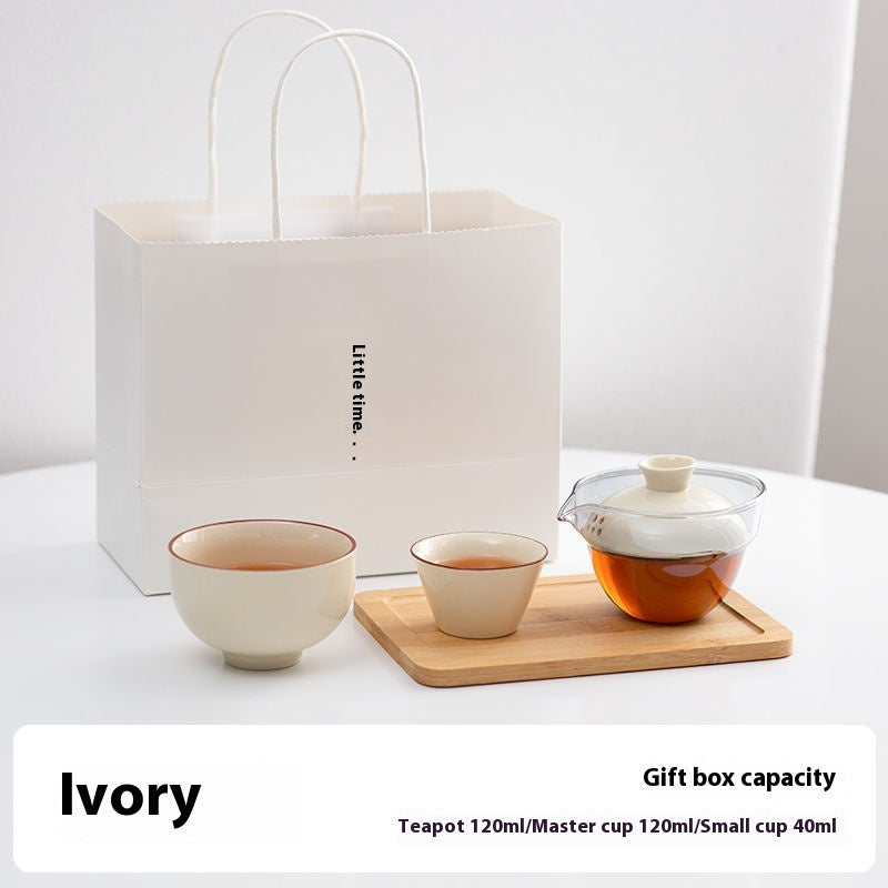 Portable Ceramic Travel Tea Set - Elegant, Durable, and Convenient