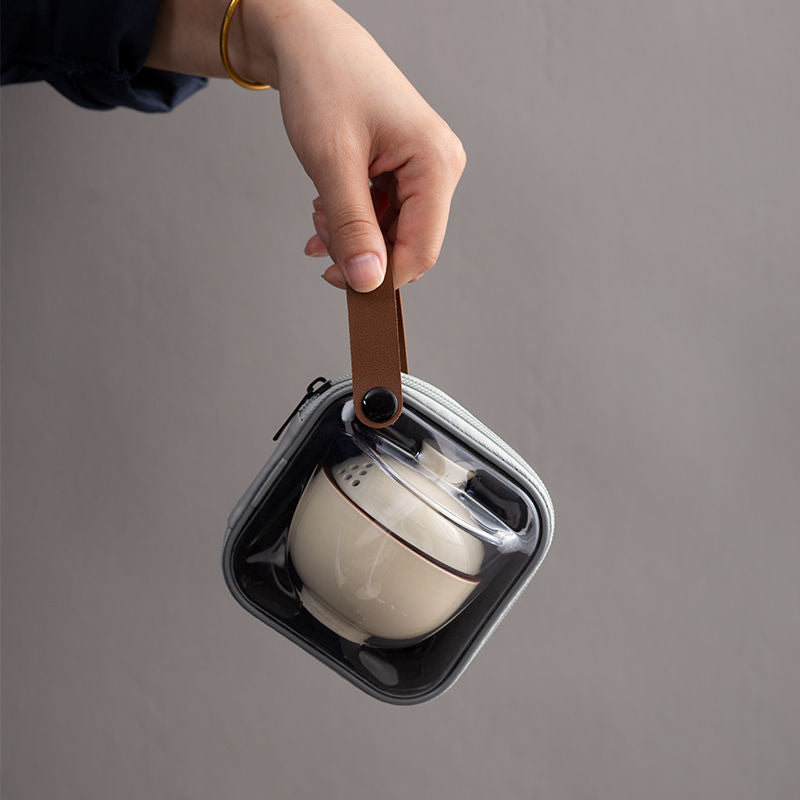 Portable Ceramic Travel Tea Set - Elegant, Durable, and Convenient