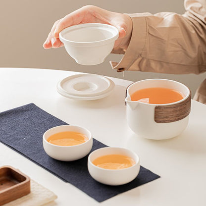 Portable Ceramic Travel Tea Set - Compact, Elegant & Perfect for Tea Lovers