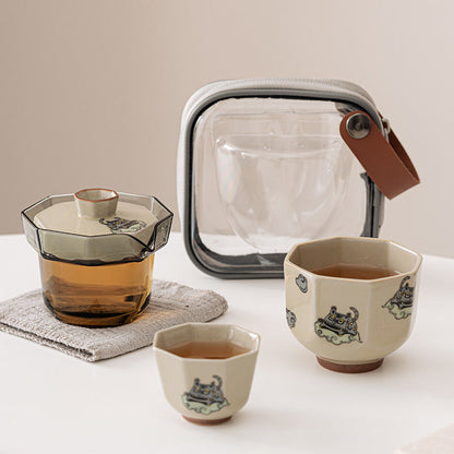 Portable elegance: travel tea set