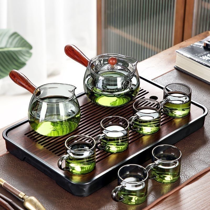 Rotating Tea Set  Borosilicate Glass