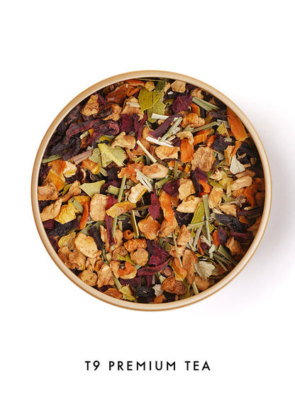 T9 Small Gold Can Orange Grapefruit Herbal Tea - Perfect Summer Refreshment!