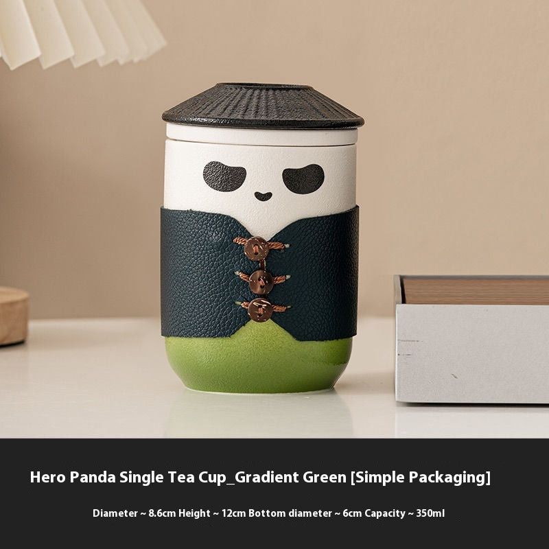 Panda Knight travel tea set-elegant, portable, customizable, for tea lovers