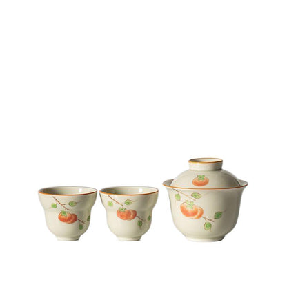 Hand-Painted Vintage Ceramic Tea Bowl Set - Elegant and Unique Design