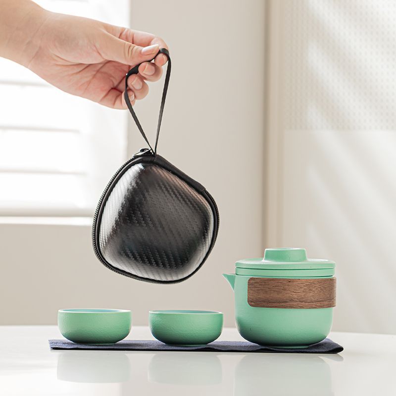 Portable Ceramic Travel Tea Set - Compact, Elegant & Perfect for Tea Lovers