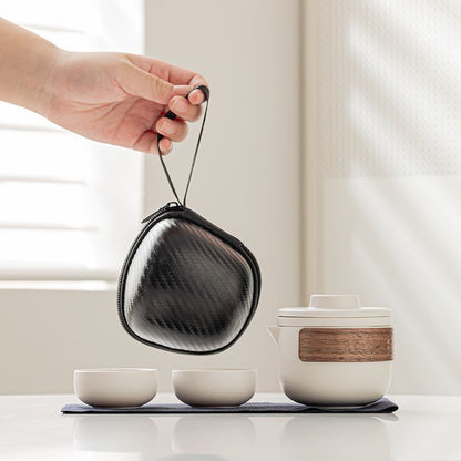 Portable Ceramic Travel Tea Set - Compact, Elegant & Perfect for Tea Lovers