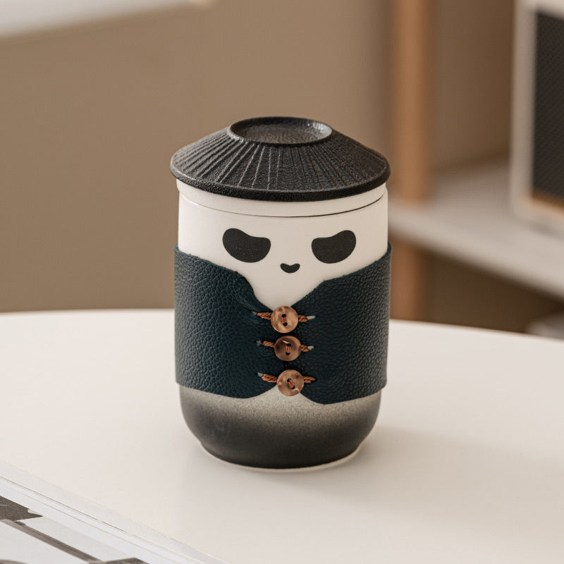 Panda Knight travel tea set-elegant, portable, customizable, for tea lovers