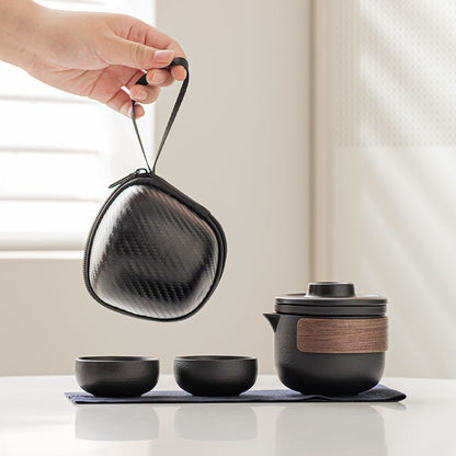 Portable Ceramic Travel Tea Set - Compact, Elegant & Perfect for Tea Lovers